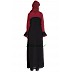 Dual colored abaya- Black & Cherry Red